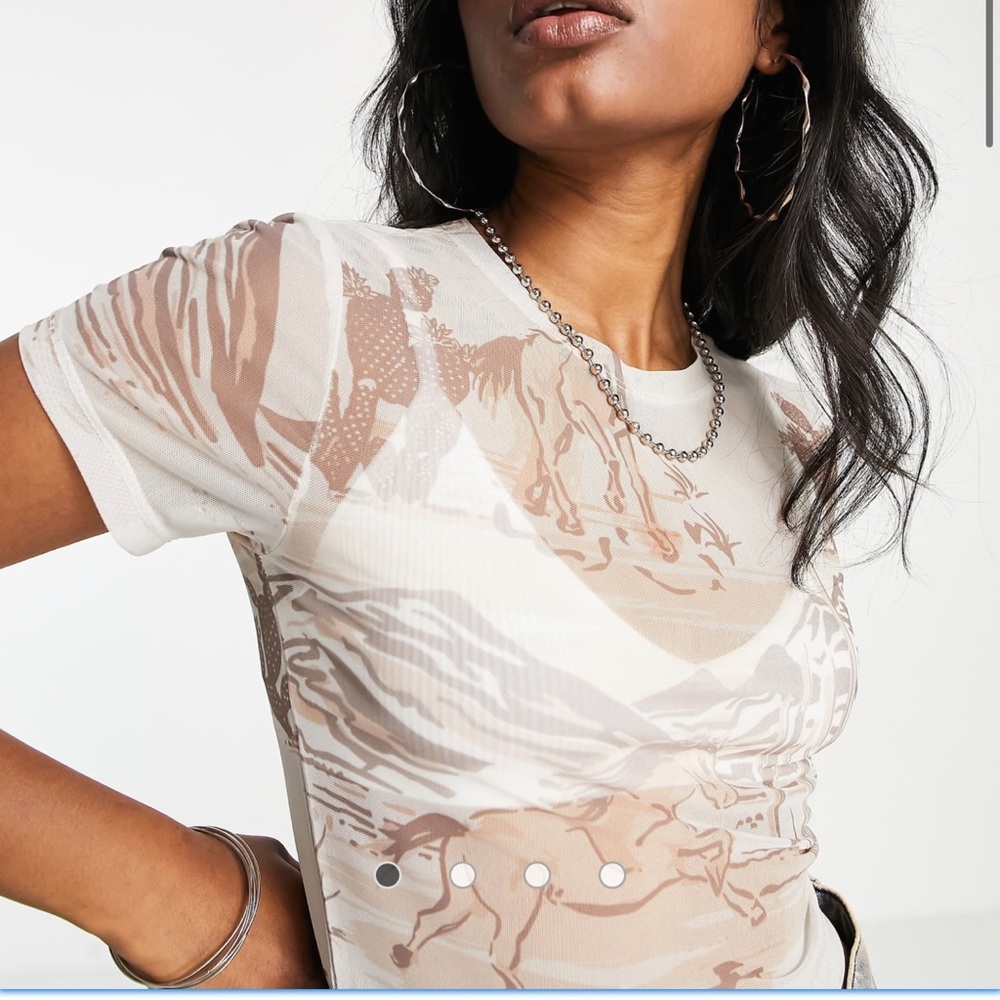 ASOS mesh western crop top